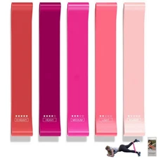 FTTYONE Set of 5 Resistance Bands for Working Out Different Levels Elastic Ba...