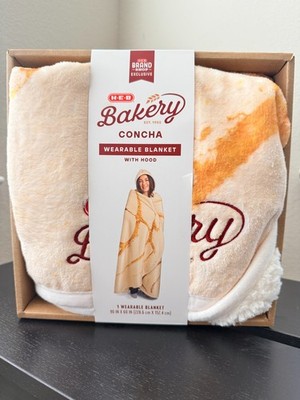 NEW! HEB Bakery Concha Wearable Blanket w/Hood | Plush Sherpa Lining | 90''x60''