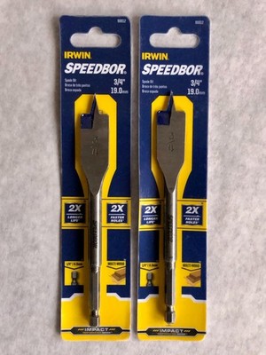 (2-Pack) Irwin Speedbor 3/4'' x 6'' Impact Rated Spade Drill Bit 88812, Quick Ship