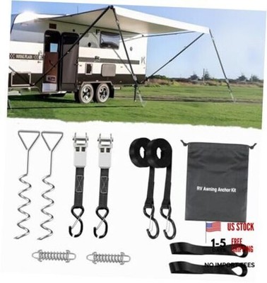 RV Awning Tie Down Kit for Wind-Proof -  Heavy Duty Camper Anchors Canopy
