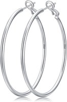 Creolen Ohrringe Silber 925 Groß Hypoallergen Leicht 20-70Mm Damen