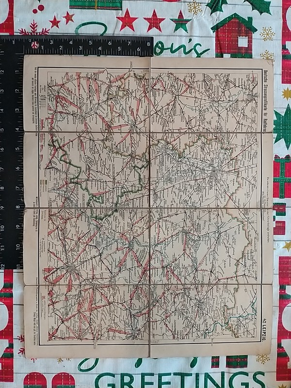 Germany Leipzig German Cycling Federation Folding Map Sports History Vintage Old