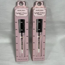 NEW MARIE CLAIRE EYELASH & BROW SERUM HEALTHIER LASHES & BROWS CASTOR OIL 2 PACK