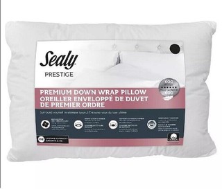 Sealy Prestige Premium Down Wrap STANDARD / QUEEN Bed Pillow