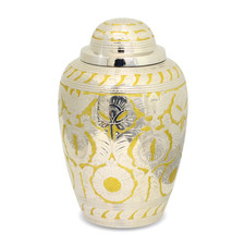 Large/Adult 200 Cubic Inch Regal Gold Brass Funeral Cremation Urn for Ashes