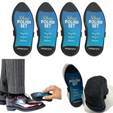 4 PC Shoe Polish Shine Sponge Cleaning Protector Leather Care Boots All Colors 