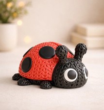 Ladybird Ornament  Garden Lover Gift | 3D Printed Knitted Style