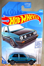 2019 Hot Wheels #68 Volkswagen 7/10 VOLKSWAGEN GOLF MK2 Teal w/Gray PR5 Spokes