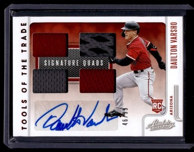 2021 Panini Absolute RC TOTT Signature Quads Red Daulton Varsho RC Auto 46/99