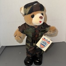Mini Bear US Army Bear Forces Of America Female Plush Green Camo Uniform 1989!!!