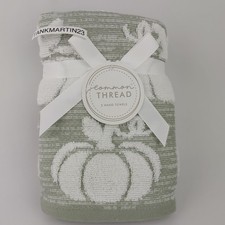 Set of 2 Common Thread Hand Towels Pumpkins Fall Harvest Farmhouse Green