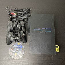 Sony PlayStation 2 PS2 Fat Console Bundle Black W/ 2 Controllers, Memory, Game