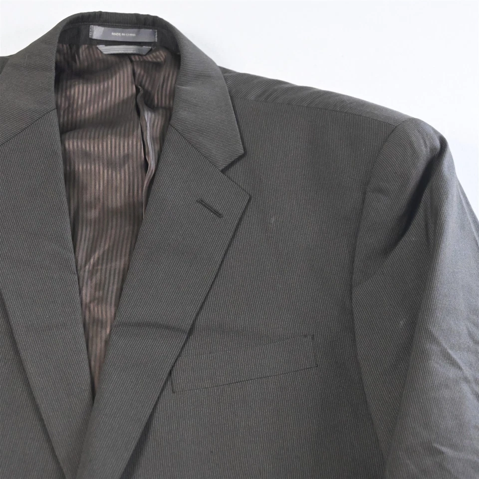 Joseph Abboud 44L 38x32 Marrón Rayas Hombres Chaqueta Pantalones Traje Foto 3 de 4