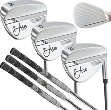 Premium Forged Golf Wedge 3 Piece Set - Full Face Grooves + Milled Face Golf Wed