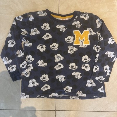 Disney Mickey Mouse Shirt Oberteil Pullover Blau Schwarz Weiß Größe 134