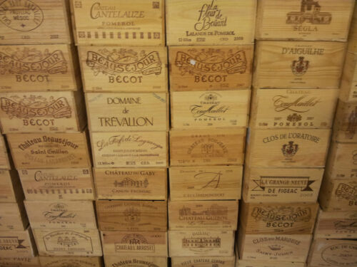 LOT DE 6 CAISSES À VIN FRANÇAISES AUTHENTIQUES EN BOIS - Photo 1/12