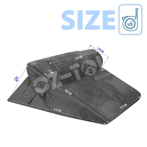 3PCS Memory Foam Bed Wedge Pillow Set Sleep Neck Cushion Support Leg Raiser Grey - Picture 10 of 11