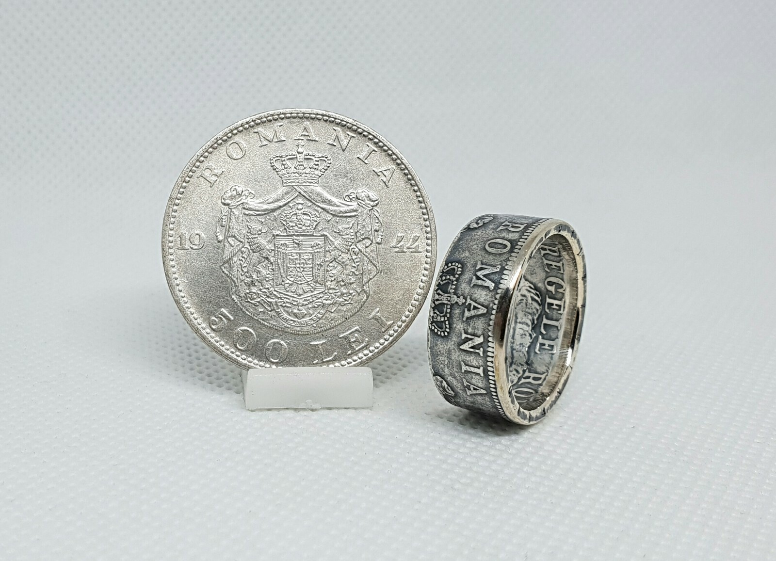 Bague pièce 500 Lei Roumanie argent pour un style vintage affirmé au quotidien