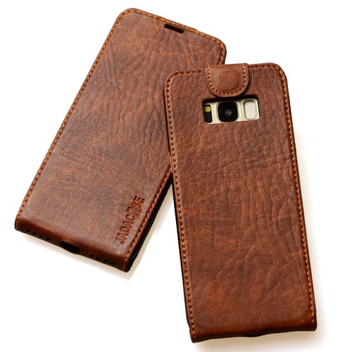 Leder Schutzhülle für Samsung A5 S7 S8 S9 Huawei P8 P10 P20 Apple iPhone 7 8 X - Picture 10 of 12