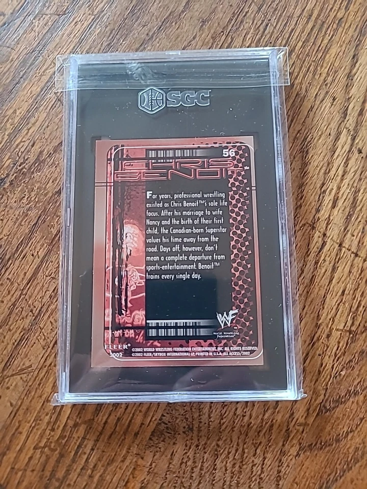 Nice 2002 Fleer WWF Chris Benoit All Access #56. SGC 6 EX NM. POP 1. 001364 - Image 2 of 2