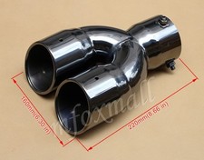 76mm 3" Inlet Dual Outlet Universal Tail Exhaust Rear Muffler End Pipe Tip Cover