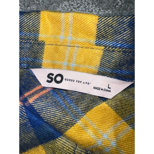 So Shirt Juniors Large 11 13 Flannel Rugby Waffle Plaid Top Button Front New - 第 8/10 張圖片