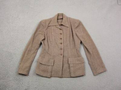 True Vintage Tweed Jacket Womens Small Brown 50s 60s Blazer Suit Equestrian