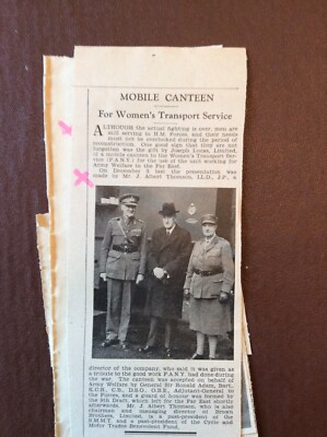 B9h Ephemera 1940er Artikel Mr J Albert Thompson Sir Ronald Adam