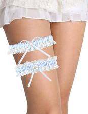 2 PCS Blue Lace Garter Belt Set Lace Wedding Garter Set Bridal Wedding Garter...