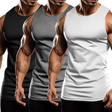 Men's Tank Tops Vest Sleeveless Gym Workout Bodybuilding Fitness Muscle T-Shirts
