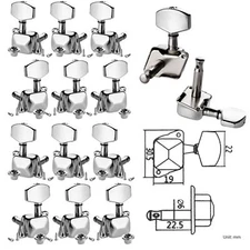 Acoustic Guitar String Tuning Pegs Machine Heads Tuners R L Chrome Semiclosed