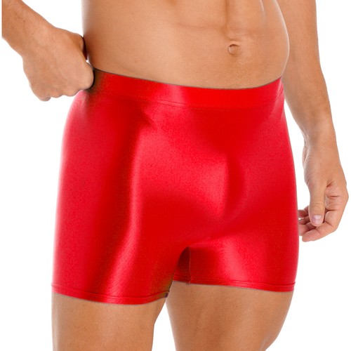 Pantalones Cortos Deportivos Brillantes Cintura Alta Para Hombres Spandex Motociclista Aceite Brillante Ropa Interior EE. UU. - Imagen 6 de 20