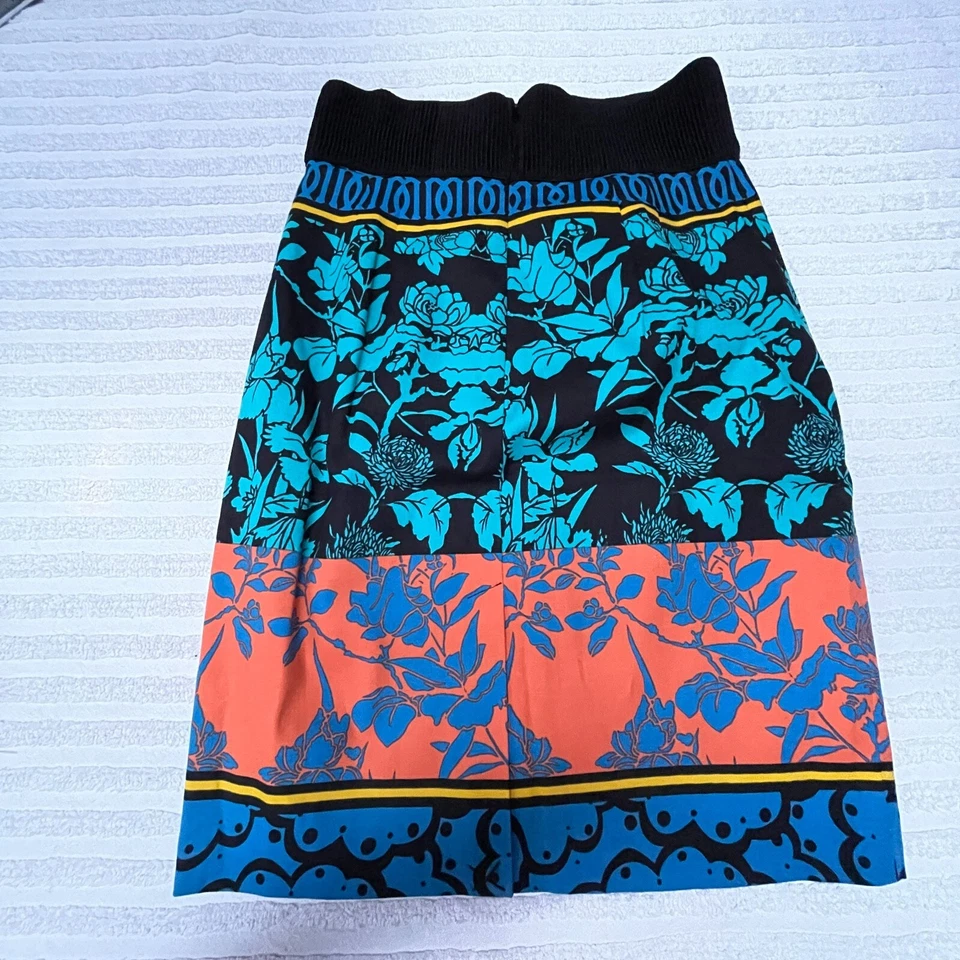 Falda lápiz Plenty by Tracy Reese mezcla de algodón tejida bloques de color floral pequeña Foto 2 de 4