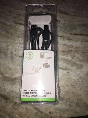 6Ft 6F USB 2.0 Type Ab A Male To B Male Cable A-B MM Cord Wire 1.8M For Printer