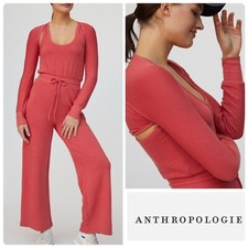 Anthropologie Daily Practice Soft Reflection Jumpsuit Light Red, Sz Small, NWT