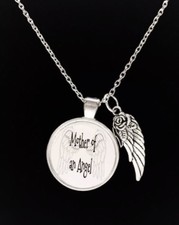 Memorial Necklace Mother Of An Angel In Memory Angel Wing Miscarriage