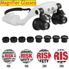 LED Magnifier Glasses Magnifying Headband Eyewear for Watchmaker Jewelers Repair