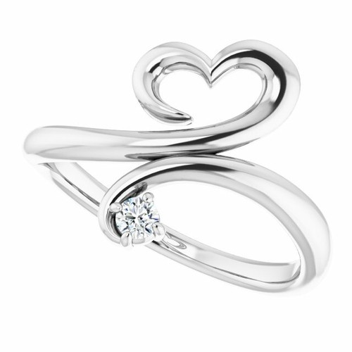 Diamond Heart Ring In 14K White Gold (.06 ct. tw.) - Picture 5 of 5