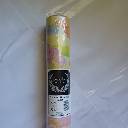 Vintage Wrapping Paper Single Roll SEALED Gift Wrap 30 Sq Ft -Birthday Lambs 80s - Picture 2 of 6