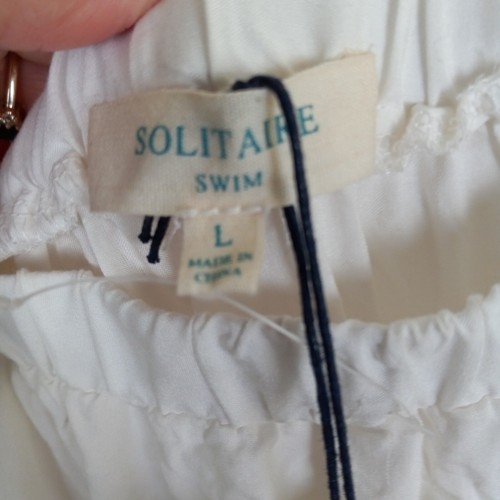 Solitaire Swim Maxi Dress Large Tiered White Eyelet CottageCore Beachy Coastal - Picture 9 of 12