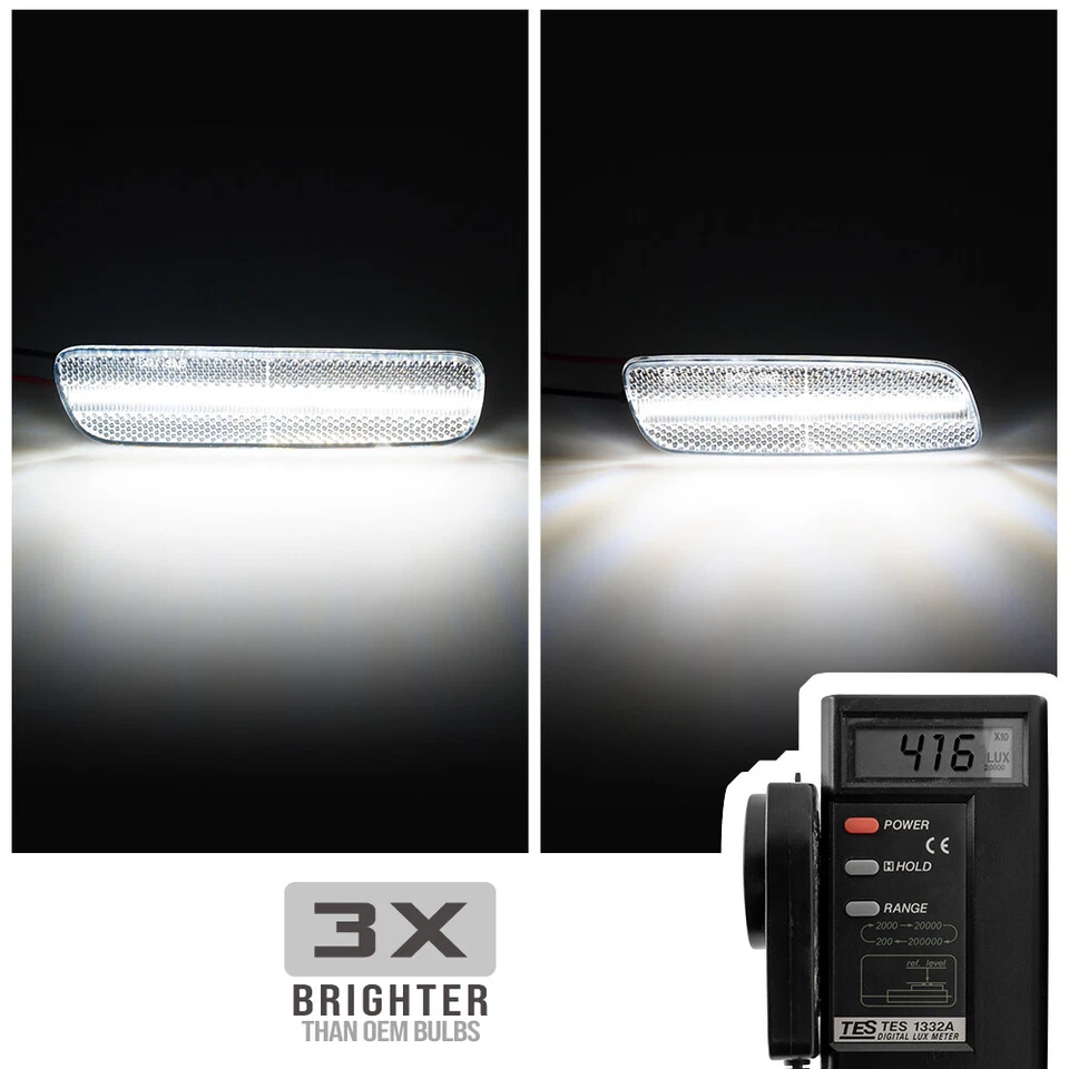 4PCS For 2001-2005 Lexus IS300 White LED Front Rear Bumper Side Marker Lights - Image 2 of 4