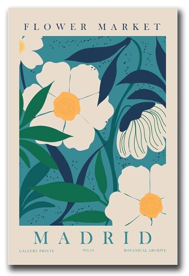 Blue Flower Market Canvas Art Prints NEW eBay