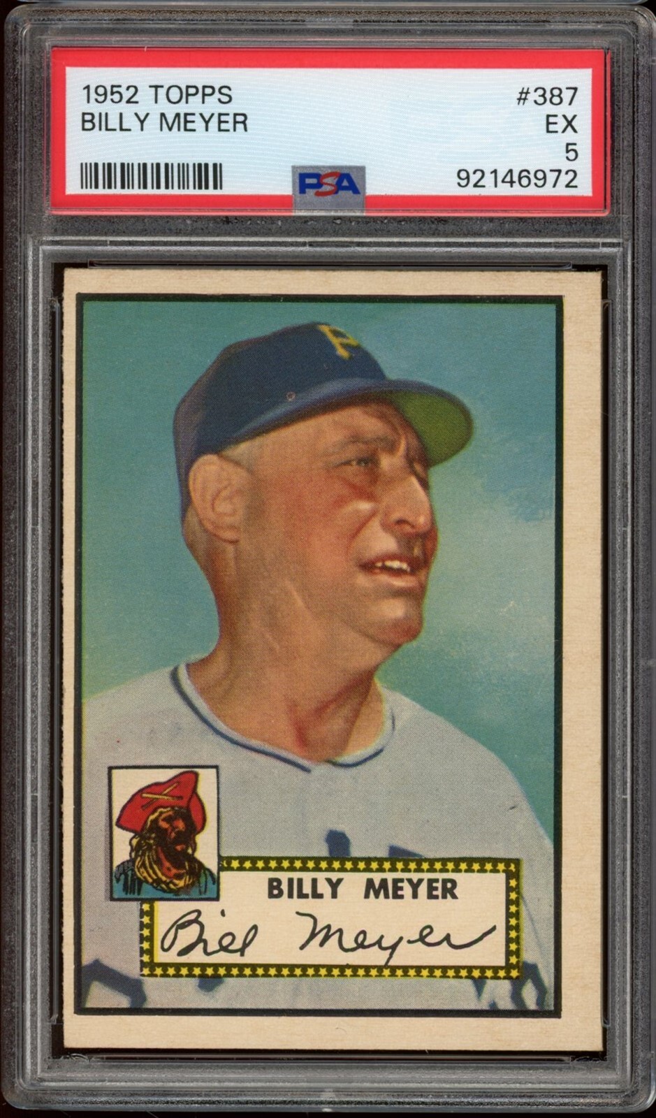 1952 Topps Baseball #387 Billy Meyer PSA 5