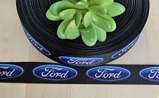 7/8" (1 YD) Ford Truck Grosgrain Ribbon Ford Emblem Lanyard Craft Ribbon