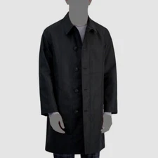 Hugo Boss Men's Black Logo Relaxed-Fit Water Lined Repellant Rain Coat Size S