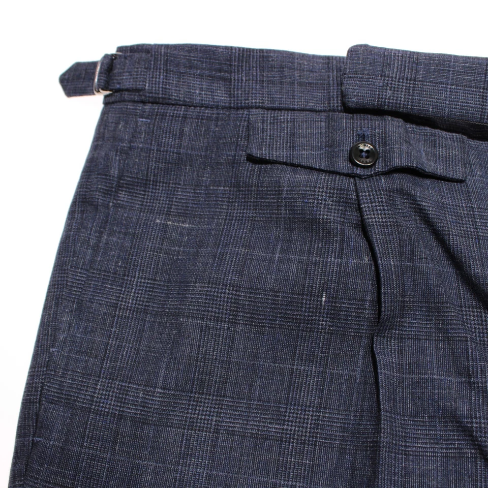 Incotex NWT Dress Pants Size 56 (US 40) Slim Fit in Blue Linen & Wool Blend - Image 3 of 4