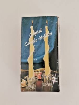 Vintage 1960's Crystal Candle Holders Robert Alan Candle Company w/ Original Box