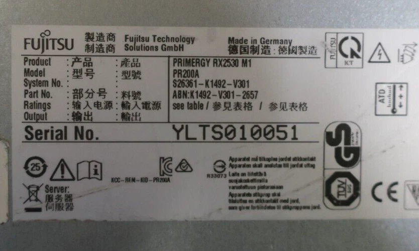 Fujitsu Primergy RX2530 M1 2x 8-Core E5-2630v3 192GB Ram 4x 2.5" SAS Bay Server - Image 3 of 3