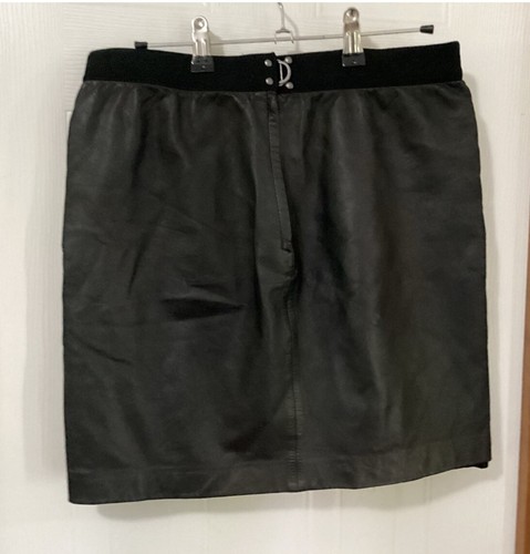 Ann Taylor Loft Größe 4 echtes echtes echtes 100% Leder schwarz Rock knielang - Bild 2 von 4
