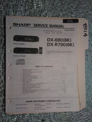 Sharpdx R700 Sharp dx-670 r770 service manual original repair book stereo cd player ...